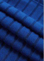 Plaid Button Blue Long Sleeve Fake Two Piece Twinset