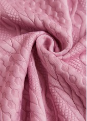Jacquard Pink Zipper Long Sleeve Hoodie