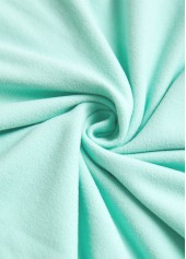 Plaid Patchwork Light Green Long Sleeve Hoodie