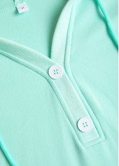 Plaid Patchwork Light Green Long Sleeve Hoodie