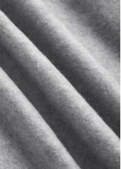 Patchwork Grey Long Sleeve Hooded Coat