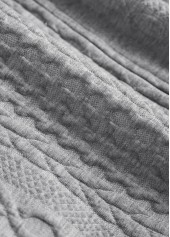 Patchwork Grey Long Sleeve Hooded Coat