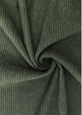 Tribal Print Corduroy Green Long Sleeve Coat