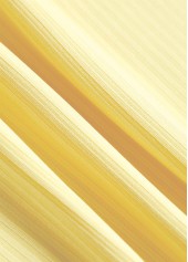 Patchwork Light Yellow Long Sleeve Round Neck T Shirt