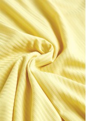 Patchwork Light Yellow Long Sleeve Round Neck T Shirt