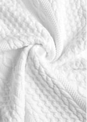 Pocket Split White Long Sleeve Hoodie