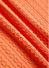 Plaid Patchwork Orange Long Sleeve Hoodie