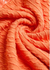 Plaid Patchwork Orange Long Sleeve Hoodie