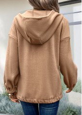 Light Coffee Long Sleeve Plush Hoodie