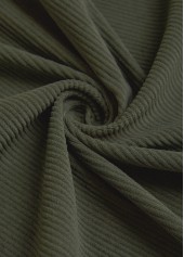 Patchwork Olive Green Sleeveless Shirt Collar Corduroy Waistcoat