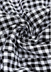 Black Elastic Waist High Waisted Plaid Pants