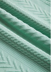 Textured Fabric Green Long Sleeve Round Neck Sweatshirt