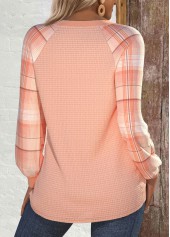 Halloween Dusty Pink Plus Size Patchwork Long Sleeve Sweatshirt