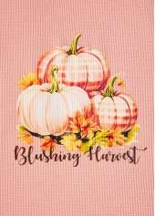 Halloween Dusty Pink Plus Size Patchwork Long Sleeve Sweatshirt