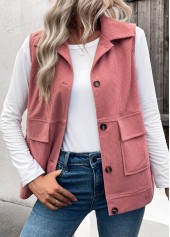 Plus Size Dusty Pink Corduroy Waistcoat