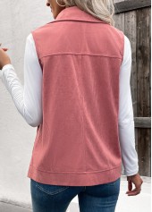 Plus Size Dusty Pink Corduroy Waistcoat