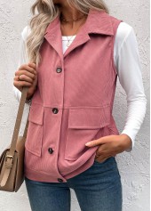 Plus Size Dusty Pink Corduroy Waistcoat