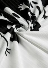 Halloween White Plus Size Button Long Sleeve T Shirt