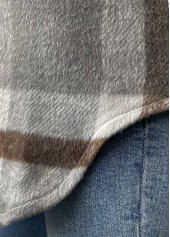 Plaid Tummy Coverage Grey Long Sleeve Coat