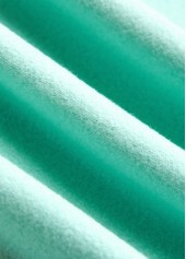 Striped Pumpkin Print Button Mint Green Long Sleeve Sweatshirt