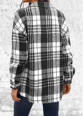 Plaid Button Black Long Sleeve Shirt