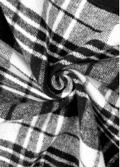 Plaid Button Black Long Sleeve Shirt