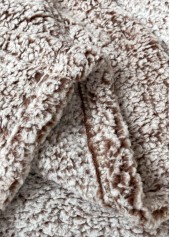 Button Gray Brown Long Sleeve Turn Down Collar Coat