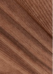 Drawstring Dark Coffee Long Sleeve Shirt Collar Coat