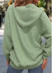 Sage Green Long Sleeve Zipper Hoodie