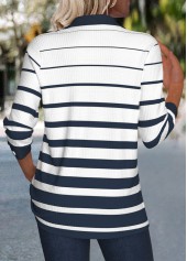 Striped Button Navy Long Sleeve Shirt