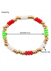 Christmas Beaded Multi Color Alloy Bracelet Set
