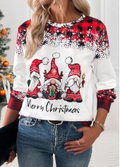 Christmas Santa Claus Print Tummy Coverage Red T Shirt