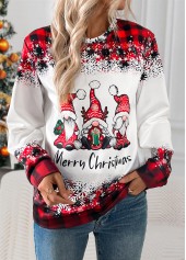 Christmas Santa Claus Print Tummy Coverage Red T Shirt