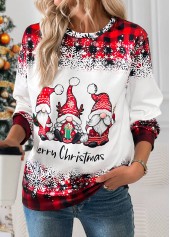Christmas Santa Claus Print Tummy Coverage Red T Shirt