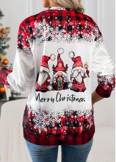 Christmas Santa Claus Print Tummy Coverage Red T Shirt