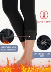 Black Elastic Waist High Waisted Ankle Length Leggings