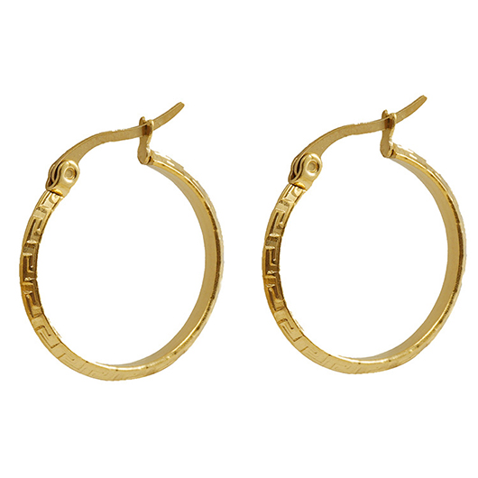 Golden Geometric Metal Round Design Earrings