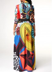 Pop Art Print Tummy Coverage Multi Color Maxi Dress