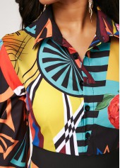 Pop Art Print Tummy Coverage Multi Color Maxi Dress