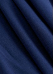 Plus Size Navy Patchwork Plaid Long Sleeve Sweatshirt