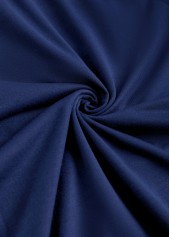 Plus Size Navy Patchwork Plaid Long Sleeve Sweatshirt