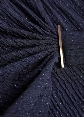 Surplice Navy Long Sleeve V Neck Shirt