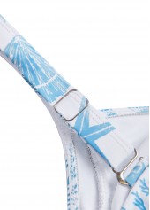 Marine Life Print Surplice White One Piece Swimwear