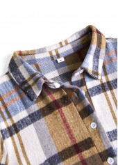 Plaid Tummy Coverage Multi Color Long Sleeve Dress