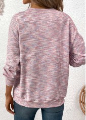 Round Neck Multi Color Long Sleeve Sweatshirt