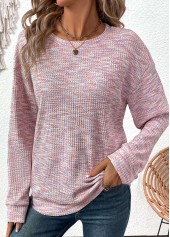 Round Neck Multi Color Long Sleeve Sweatshirt