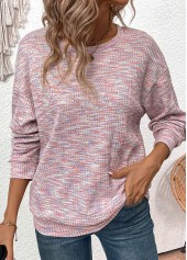 Round Neck Multi Color Long Sleeve Sweatshirt