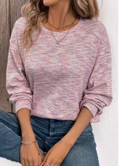 Round Neck Multi Color Long Sleeve Sweatshirt