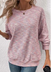 Round Neck Multi Color Long Sleeve Sweatshirt