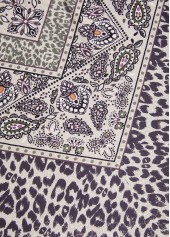 Leopard Button Light Camel Long Sleeve T Shirt